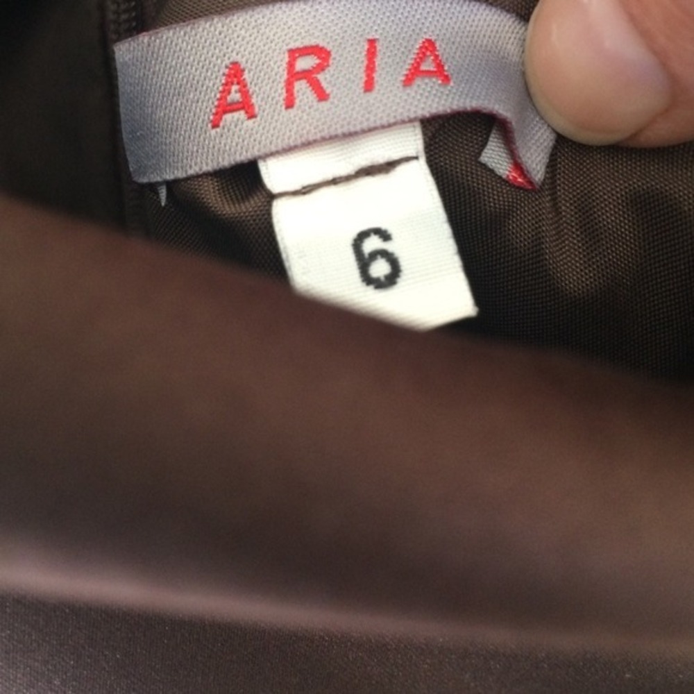 Aria Off Shoulder Satin T-Length Cocktail Dress - Picture 3 of 3